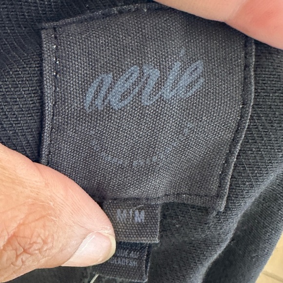 Aerie Double Strap Shortall Raw Hem Pockets size M Overall Romper NWT - Picture 5 of 6